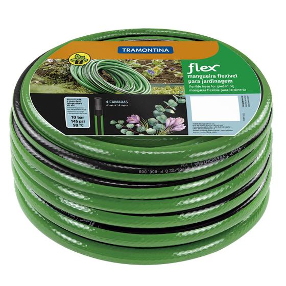 Mangueira Para Jardim Flex 30m Em PVC 4 Camadas Tramontina Verde E Preta Menor preço em Mangueira Para Jardim Flex 30m Em PVC 4 Camadas Tramontina Verde E Preta