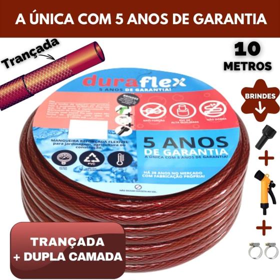 Imagem de Mangueira para Jardim Vermelha Ultra Resistente 10 Metros - DuraFlex
