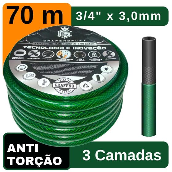 Imagem de Mangueira para Quintal Antitorção 3/4" x 3,00 mm 70Mt - GrafenoFlex