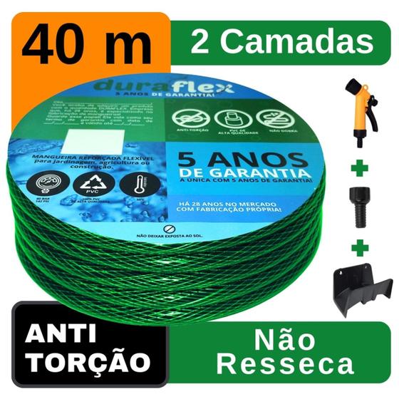 Imagem de Mangueira para Quintal Verde Trançada 40Mt + Suporte