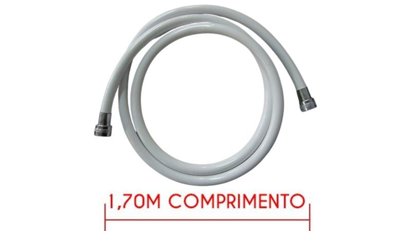 Imagem de Mangueira Plástica Cardal Branca Com Luvas Cromadas 1,7m 1/2" - PR511