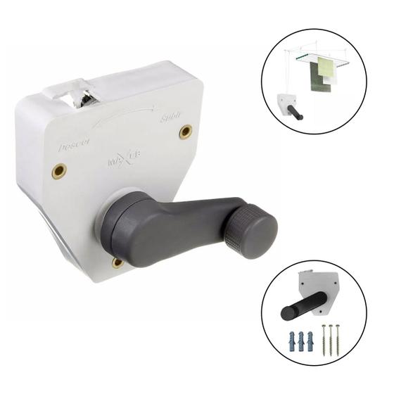 Imagem de Manivela Elevador Para Varal De Roupas Lavanderia Cor Branco Powemax 10kg Todas as Marcas