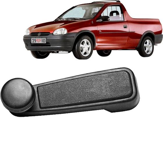 Imagem de Manivela Interna para Levantar Vidro Linha Gm Pick Up 90 Metal Preta