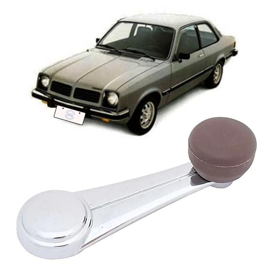 Imagem de Manivela vidro Chevette Pontiac 77-83 Cromada Marrom (metal)