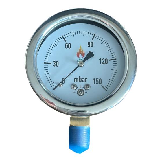 Imagem de Manômetro Análogico 150 mbar (Diâmetro 63 mm com rosca NPT 1/4)