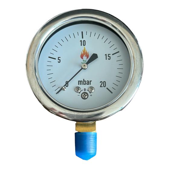 Imagem de Manômetro Análogico 20 mbar (Diâmetro 63 mm com rosca NPT 1/4)