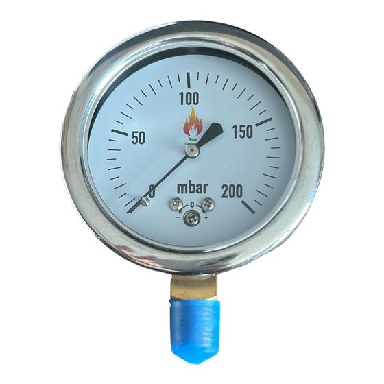Imagem de Manômetro Análogico 200 mbar (Diâmetro 63 mm com rosca NPT 1/4)
