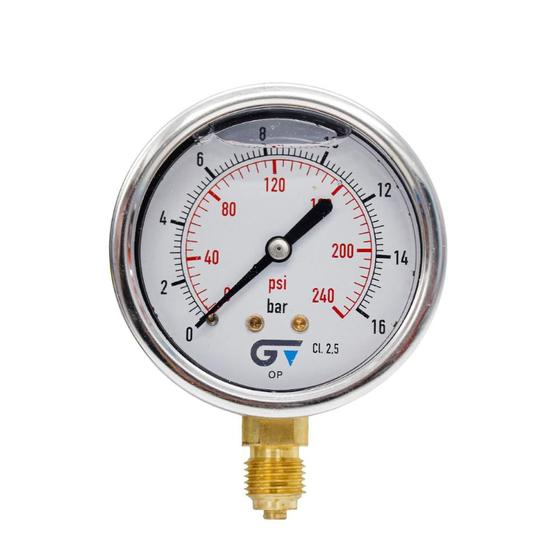 Imagem de Manômetro com Glicerina 1/4" 240 psi DN63 Genebre