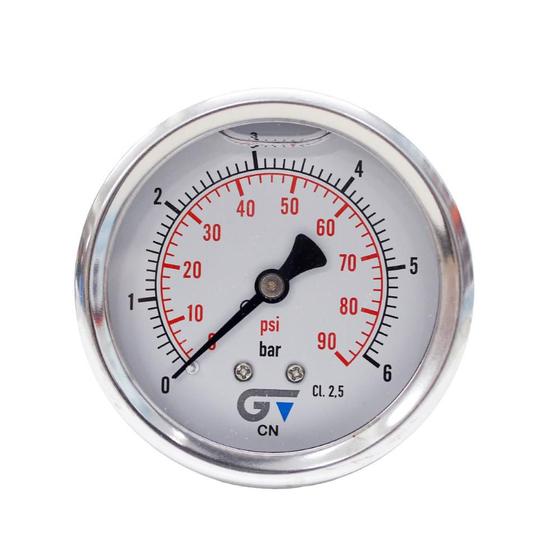 Imagem de Manômetro com Glicerina 1/4" 90 psi DN63 Saída Horizontal Genebre