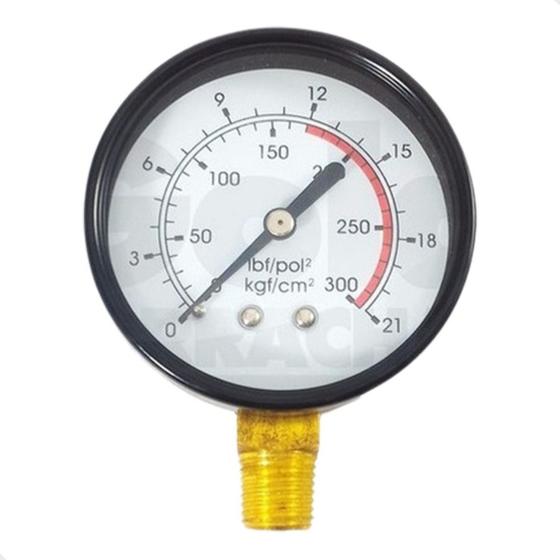 Imagem de Manometro Compressor Rosca 1/4 300 Libras Vertical