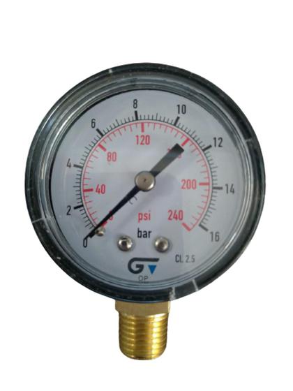 Imagem de Manômetro DN 53 Abs Seco Vertical Npt Nr13 0 A 16 Bar com Certificado de Calibração e Etiqueta