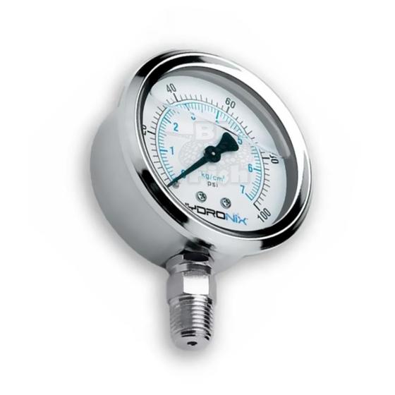 Imagem de Manômetro Hydronix Medir Pressão Da Água 0 A 100 Psi 1/4