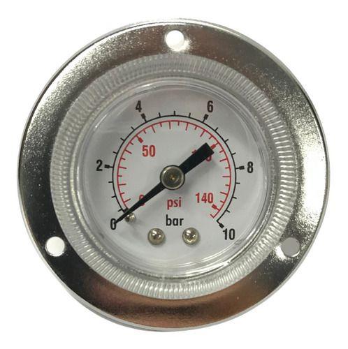 Imagem de Manômetro Painel 40mm Rosca 1/8 Com Flange 10 Bar 0-140 Psi