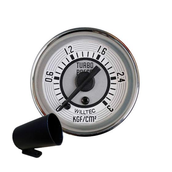 Imagem de Manômetro Relógio Pressão turbo Fusca 3 Kg Branco + Copo