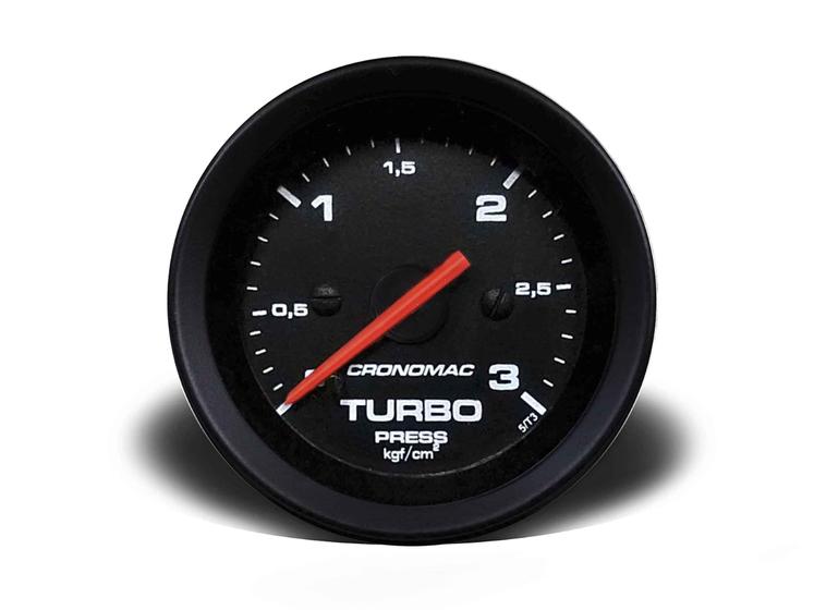 Imagem de Manômetro turbo 52mm mecânico 3kg street preto (155303sp) cronomac