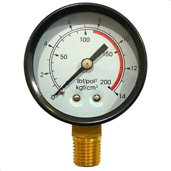 Imagem de Manometro Vertical 200 Libras Compressor Rosca 1/4