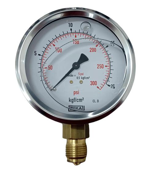 Imagem de Manômetro Vertical 4P 0 Á 20 Bar Rosca Bsp Com Glicerina