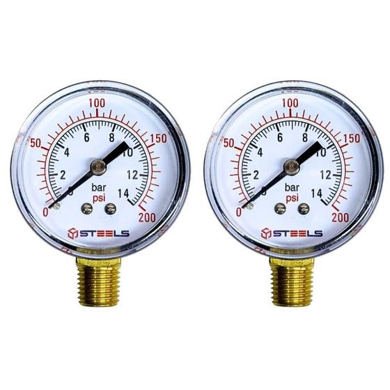 Imagem de Manômetro Vertical Para Compressor De Ar 200 Psi 1/4 - 02 Un