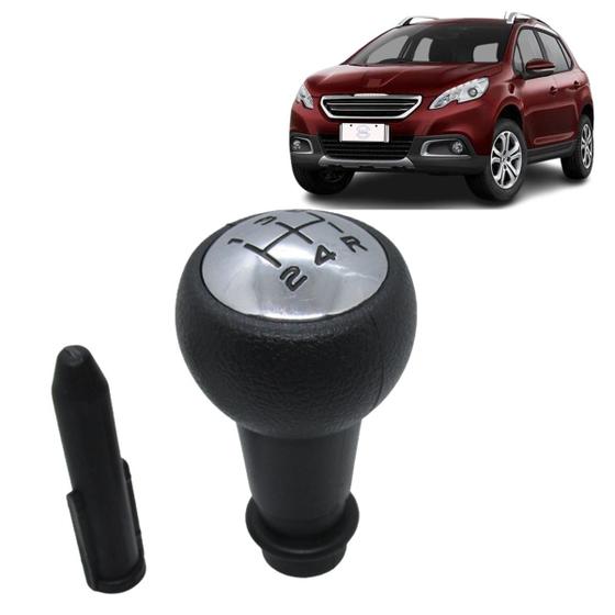 Imagem de Manopla Bola Alavanca Câmbio Peugeot 2008 2015-2022 Cromada