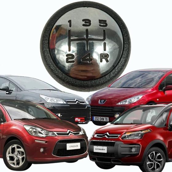 Imagem de Manopla Bola Cambio Citroën C3 C4 Citroën Aircross Peugeot 307 2002 a 2018