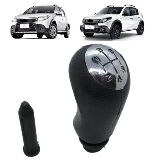 Imagem de Manopla Bola de Câmbio Sandero Stepway 2008-2014 Cromada