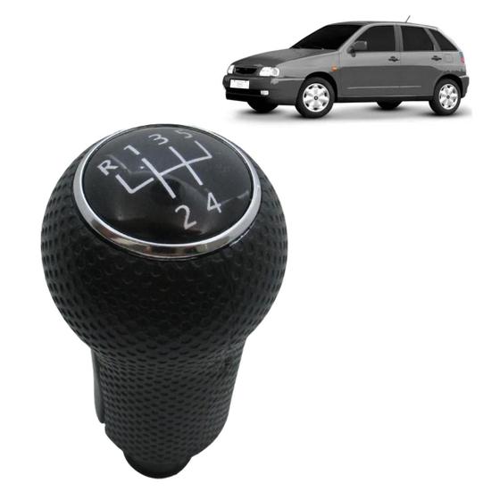 Imagem de Manopla Bola de Câmbio Seat Ibiza 1999-2002 Preta e Cromada