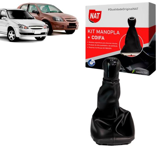 Imagem de Manopla + Coifa Chevrolet Classic 2002 Até 2016 Celta 2012 Até 2016 E Prisma 2007 Até 2012