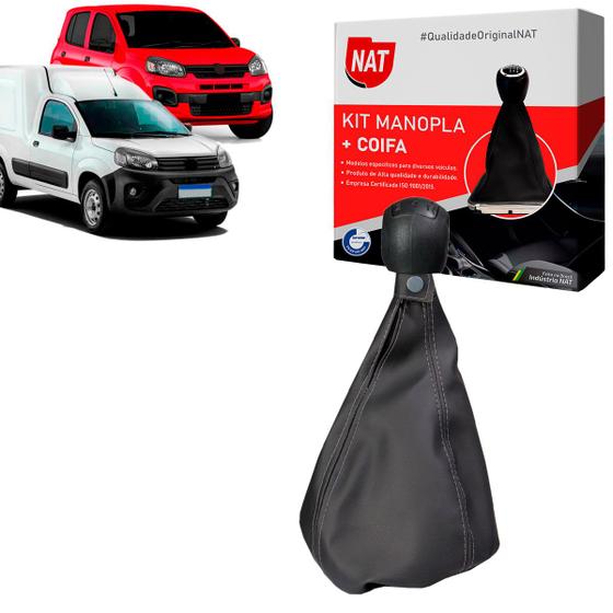 Imagem de Manopla + Coifa Fiat Uno Vivace 2011 Até 2016 Fiorino 2014 Até 2020 S/ Base