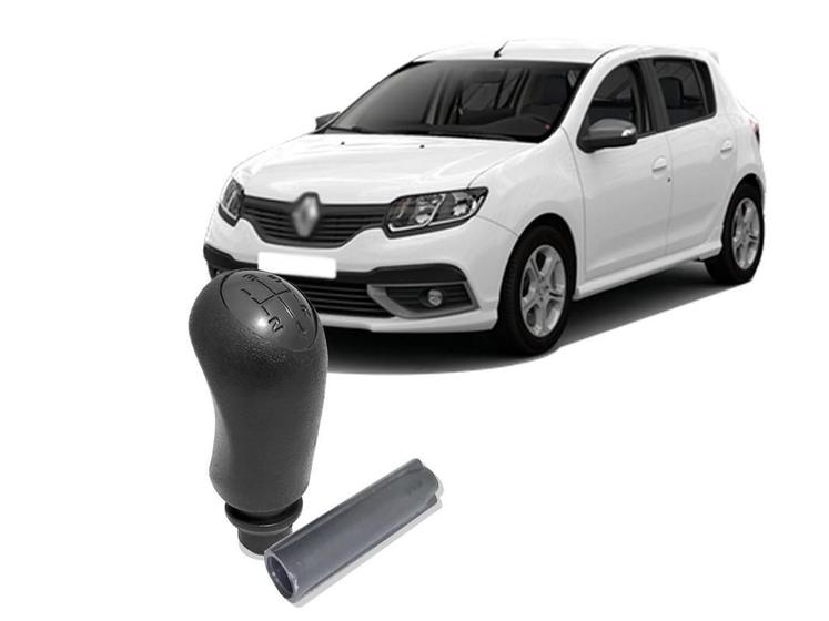 Imagem de Manopla de Câmbio Renault Sandero Cromada - PVC/Nylon