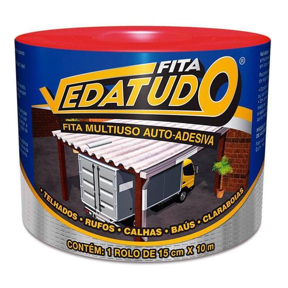 Imagem de Manta Adesiva Aluminizada tipo Fita VedaTudo rolo 15cmx10metros - Driko