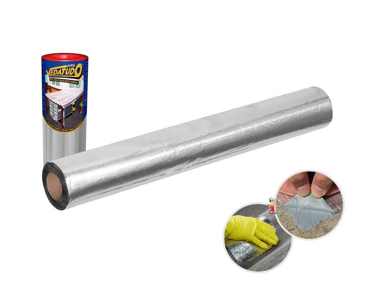 Manta asfaltica adesiva aluminizada Impermeabilizante Para Telhados, chapas, Baús reparo 90cm X 10m Menor preço em Manta asfaltica adesiva aluminizada Impermeabilizante Para Telhados, chapas, Baús reparo 90cm X 10m