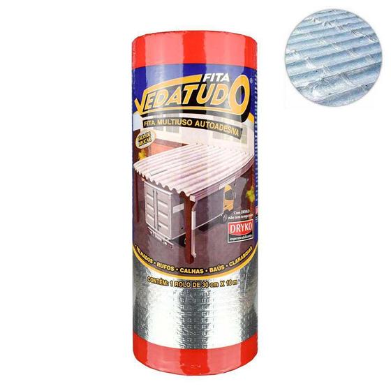 Manta Asfáltica Auto Adesiva Aluminizada Dryko VEDATUDO Telhado Rolo 45cm x 10mts Menor preço em Manta Asfáltica Auto Adesiva Aluminizada Dryko VEDATUDO Telhado Rolo 45cm x 10mts