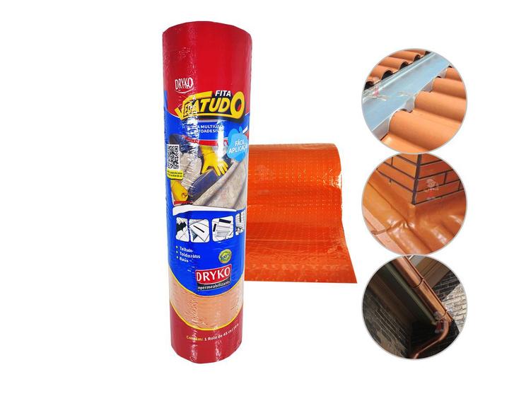 Manta Asfáltica Autoadesiva para Telhado Calha Rufo Laje vedação impermeabilização na cor Telha 45cm Menor preço em Manta Asfáltica Autoadesiva para Telhado Calha Rufo Laje vedação impermeabilização na cor Telha 45cm
