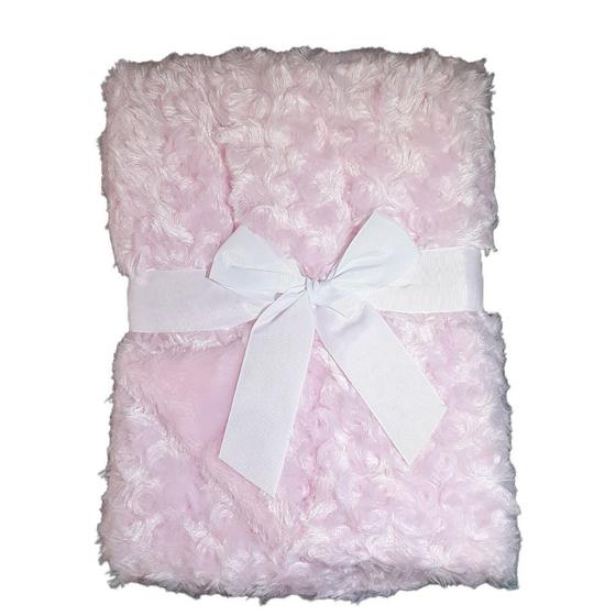 Imagem de Manta Bebe Cobertor Dupla Face 100 Microfibra 1,00 x 0,75cm Rosa Parte Externa felpuda Comfy Fofinho E Quentinho sono tranquilo proteção para o bebê
