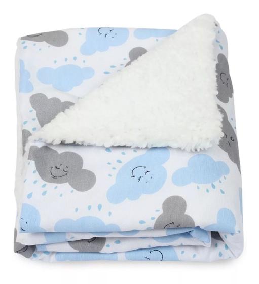 Imagem de Manta Bebê Dupla Face Cobertor de Bebe Mantinha Infantil Menino 1m x 0,75m