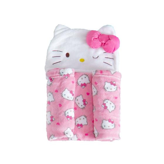 Imagem de Manta Bebe Infantil Cobertor Coberta Menina Solteiro Kit Maternidade Cobertinha de Bebê Grosso Juvenil Para Criança - Hello Kitty