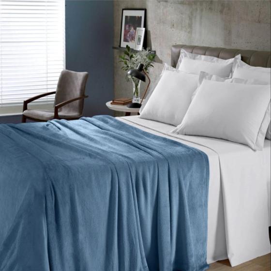 Manta Buettner Casal Microfibra Flannel Comfy 150 x 220cm Azul Jeans Menor preço em Manta Buettner Casal Microfibra Flannel Comfy 150 x 220cm Azul Jeans