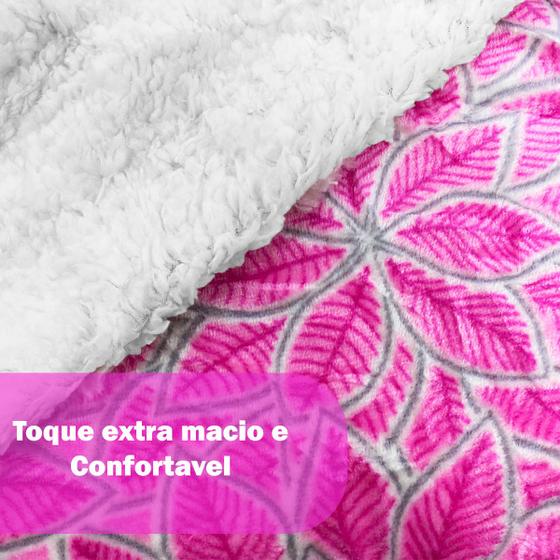 Imagem de Manta casal dupla face tipo pele de carneiro clássica  pink para família oferta relâmpago cobertor edredom frio grande