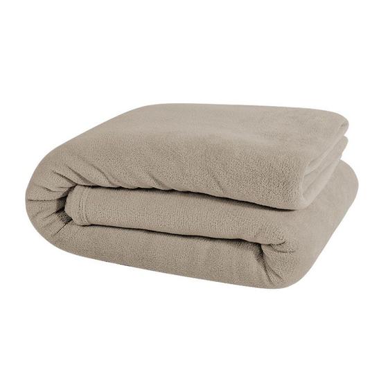 Imagem de Manta Casal Padrão Soft Fleece Lisa 1 Peça - Bege