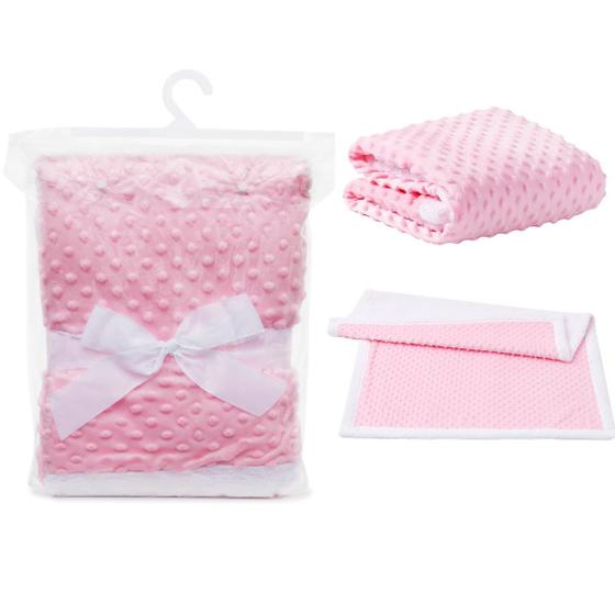 Imagem de Manta Coberta De Bebe Microfibra Solft Sherpa Dupla Face Rosa