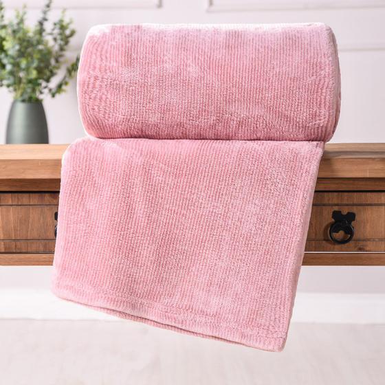 Imagem de Manta Cobertor Alpes Casal Flannel Toque Macio Especial ROSA BLUSH - Tessi