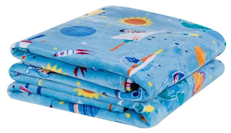 Imagem de Manta Cobertor Felpuda Flannel Bouti Kids Solteiro Infantil Estampada Astronauta