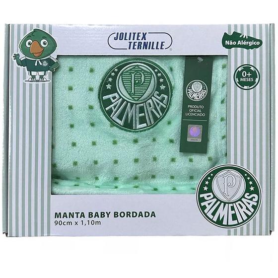 Imagem de Manta Cobertor Infantil Microfibra Bordada Palmeiras 90x1,10m Jolitex Ternille