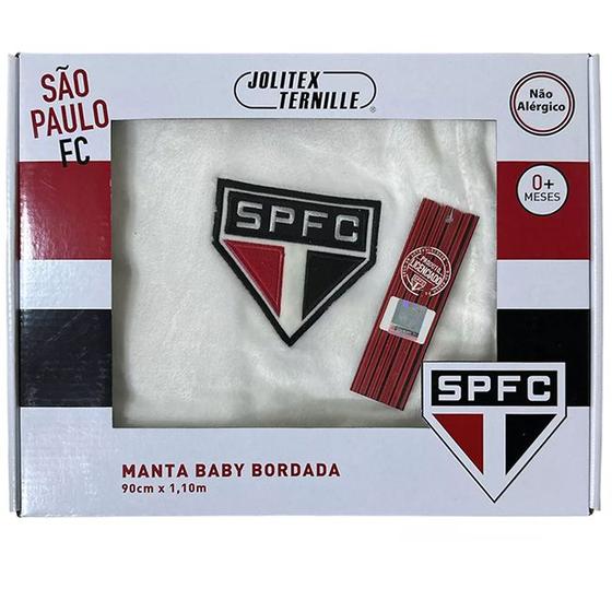 Imagem de Manta Cobertor Infantil Microfibra Bordada São Paulo 90x1,10m Jolitex Ternille