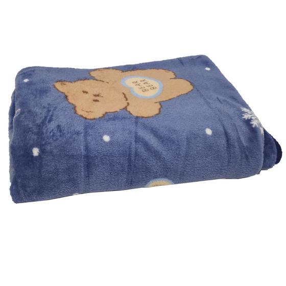 Imagem de Manta Cobertor Infantil Toque Macio Urso Aveludado Mantinha