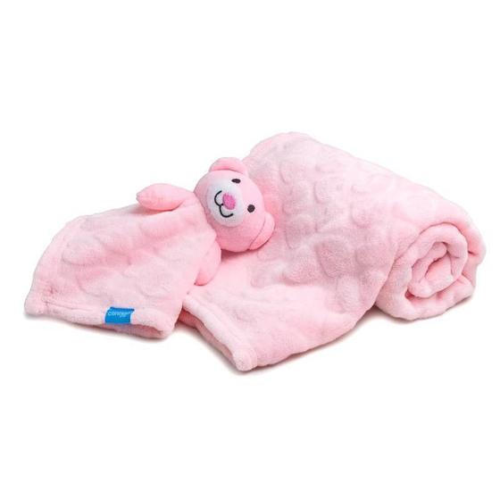 Imagem de Manta Cobertor Soft Com Naninha Urso Bebê Antialérgico