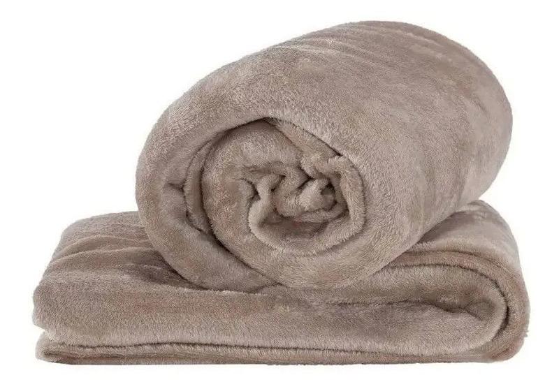 Imagem de Manta Cobertor Soft Solteiro Plush Anti Alérgico - Bege