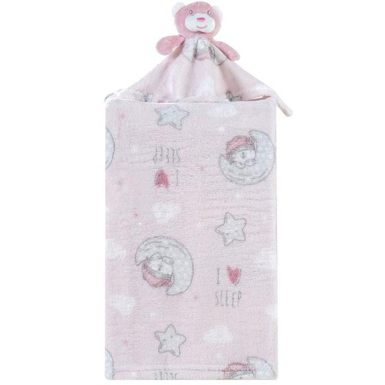 Imagem de Manta com Naninha Flannel Estampada para Bebê 75x100