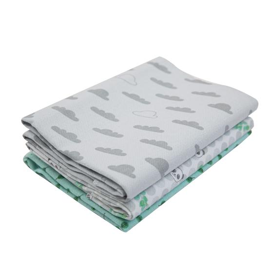 Imagem de Manta Cueiro Flanelado 100% Algodão Bebê Menina Menino Composê 80x60cm - Kit 3 Unidades
