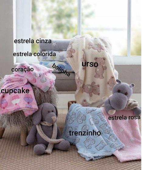 Imagem de Manta de Bebê Confort Soft Macia Auto Relevo Antialérgico - Cupcake